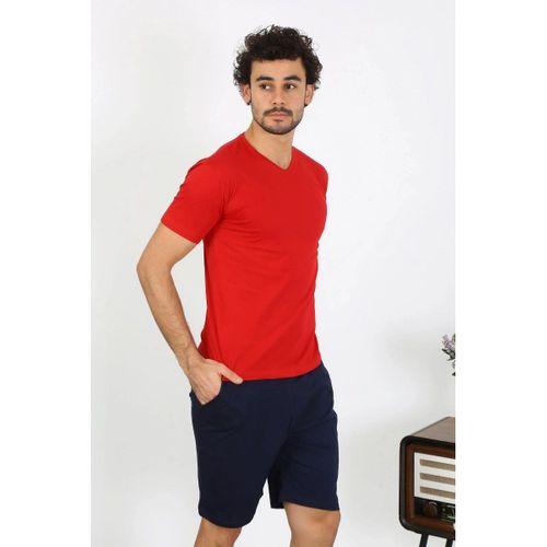 Erkek Penye Kırmızı 3'lü Pijama Takımı