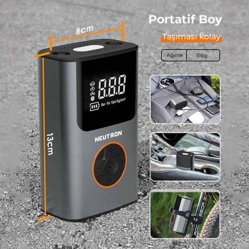 Neutron NTL-47Ti Akıllı Hava Pompası Dijital Gösterge Ve Led Işıklı Type-C Şarj Girişlidir 90W