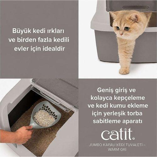 Catit Gri Kapalı Kedi Tuvalet Kabini