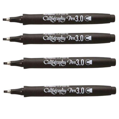 ARTLİNE SUPREME CALLİGRAPHY PEN 3.0 BLACK ( 4 Adet )