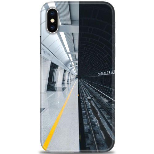 iPhone X Kılıf HD Baskılı Kılıf - Metro Station + Tam Ekran Koruyucu