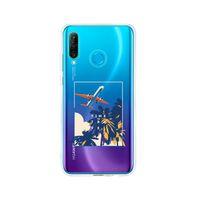 Huawei P30 Lite Time To Travel Desenli Premium Şeffaf Silikon Kılıf