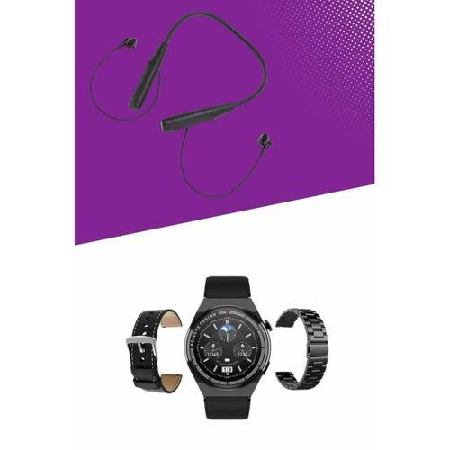 Alarm Ve Titreşim Özellikli Akıllı Saat Ve Mikrofonlu Kablolu Bluetooth Kulaklık 60 Saat