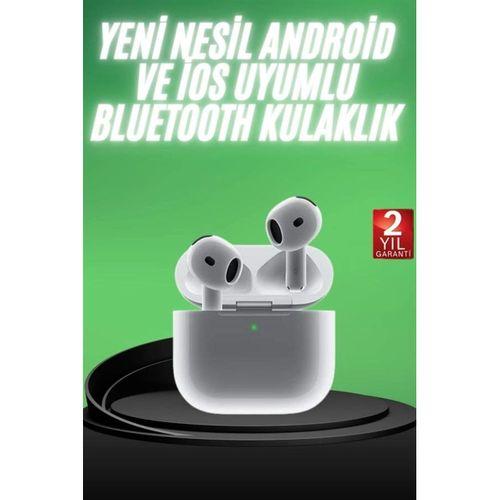 Yeni Nesil Bluetooth Kulaklık Beyaz Çağrı Cevaplayabilen Kablosuz