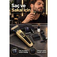 Saç Sakal Tıraş Makinesi Üç Değiştirilebilir Başlıklı