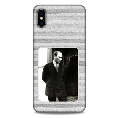 Apple iPhone XS Max Kılıf Atatürk (36) Glitter Kılıf Gri Kumlar