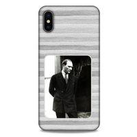 Apple iPhone XS Max Kılıf Atatürk (36) Glitter Kılıf Gri Kumlar