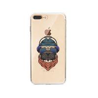 iPhone 8 Plus Pug Desenli Premium Şeffaf Silikon Kılıf