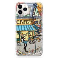 Apple iPhone 11 Pro Kılıf Paris Kafe Arka Kapak Koruma Desenli Full Koruyucu