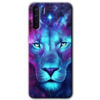 Oppo A91 Kılıf Baskılı Arka Kapak - Neon Lion +Tam Ekran Koruyucu