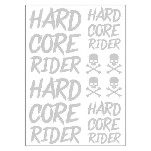 SEVGENT A4 Sticker 121 Tek Paket Çoklu Hard Core Rider Beyaz