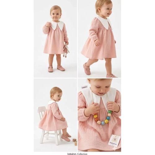 6-24 Ay Müslin Keten Pamuk Bebek Elbise