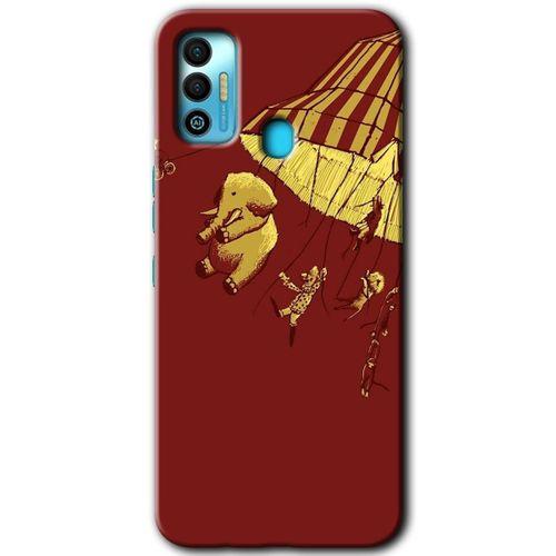 Tecno Spark 7T Kılıf HD Desen Baskılı Arka Kapak+Temperli Cam - Zoo