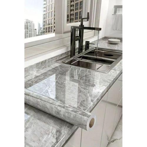 Mermer Desenli Sticker Folyo Atina Grisi 60cm*5mt T04