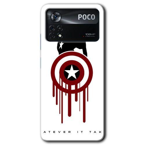 Xiaomi Poco x4 Pro HD Baskılı Kılıf + 9D Tam Ekran Koruyucu - Captain Amerika