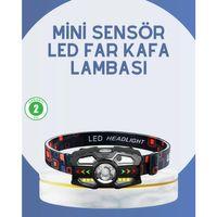 El Sensörlü Led Far Suya Dayanıklı Şarjlı Kafa Lambası