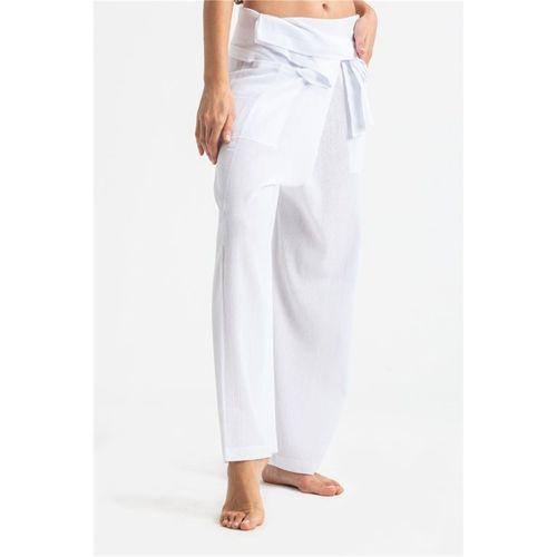 Kadın Şile Bezi Thai Balıkçı Yazlık Pantolon Beyaz Byz