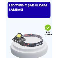 800 Lumen Led Kafa Lambası Cob Ve Xpe Led Type C Şarjlı Ayarlanabilir