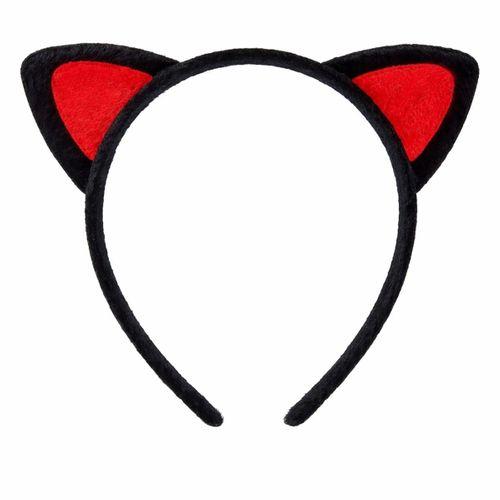 Kırmızı Kedi Kulaklı Sevimli Peluş Taç – Çocuk Parti & Kostüm Tacı