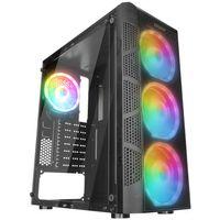 EVEREST CREST-V1, Mesh, PSU Yok, 4x12cm RGB Fan, Temperli Cam Yan Panel, ATX, GAMING KASA