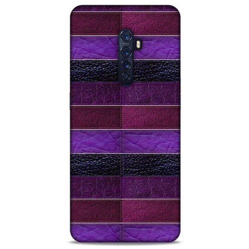 Oppo Reno 2 Kılıf Patchwork (14) Lansman Kılıf Mor Bordo