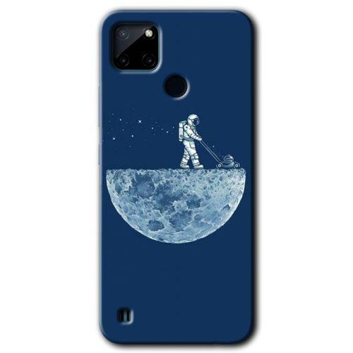 Potkal Hediye Fabrikası Realme C21 Kılıf HD Desen Baskılı Arka Kapak - Uzay İşçisi