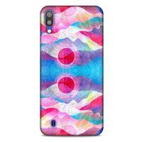 Samsung Galaxy M10 Kılıf Pastel Renkler (20) Koruyucu Kılıf Fuşya Mavi