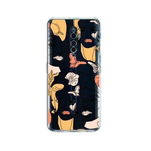 Oppo Reno 2Z Line Style Desenli Premium Şeffaf Silikon Kılıf