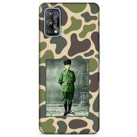 Oppo Realme 7 Pro Kılıf Atatürk (15) Antişok Kılıf Kamuflaj Kahverengi