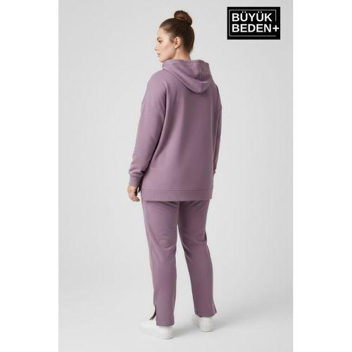 Büyük Beden Kapşonlu Tunik Sweatshırt SPR26BTK991