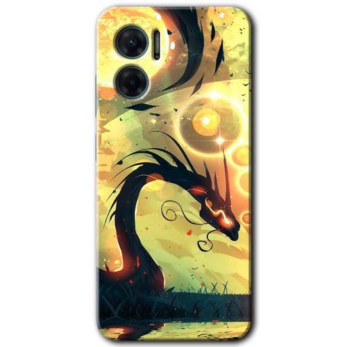 Potkal Hediye Fabrikası Xiaomi Redmi Note 11E HD Baskılı Kılıf + 9D Tam Ekran Koruyucu - Digital Dragon