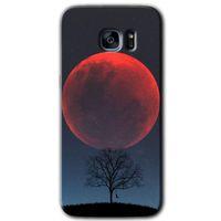 Samsung Galaxy S7 Edge Kılıf HD Desen Baskılı Arka Kapak + Temperli Cam - Kanlı Ay