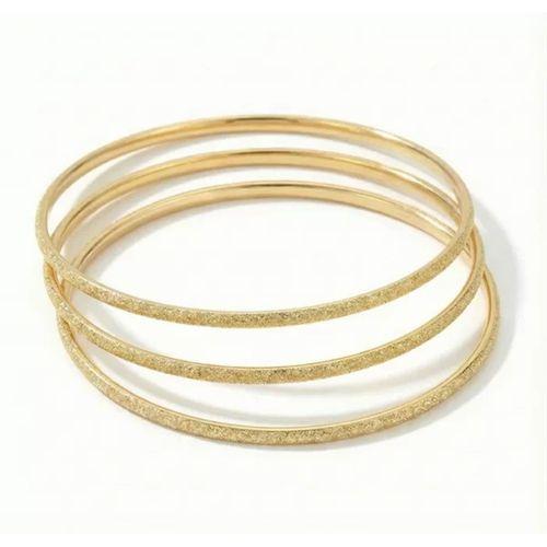 3'lü Simli Ajda Bilezik-65mm - Altın