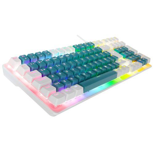 ACER eMachines, EAK100, Yeşil/Beyaz, USB Kablolu, RGB Backlight, RED Mekanik Switch, Türkçe Q, 100 Tuşlu, Gaming Klavye