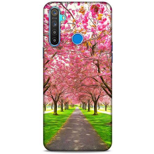 Lopard Oppo Realme 5i Uyumlu Kılıf Bahar (42) Rugged Armor Kılıf Pembe Ağaç