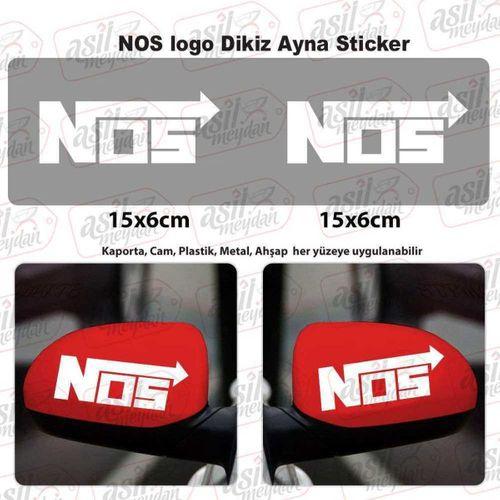 2 Adet Nos Logo Dikiz Ayna Beyaz Sticker, Araba Etiket, Tuning, Aksesuar, Modifiye, Arma,