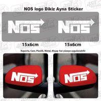2 Adet Nos Logo Dikiz Ayna Beyaz Sticker, Araba Etiket, Tuning, Aksesuar, Modifiye, Arma,