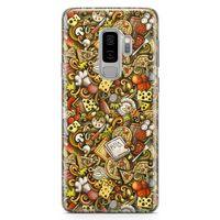 Samsung Galaxy S9 Plus Kılıf Doodle Restaurant Arka Kapak Koruma Desenli Full Koruyucu