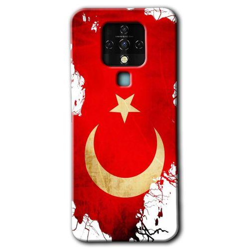 MRCİLETİSİM Tecno Camon 16 Kılıf HD Desen Baskılı Arka Kapak+Temperli Cam - Türkiyem
