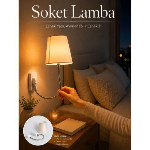 Soket Lamba Yatak Başı Işığı Ayarlanabilir Boyunlu