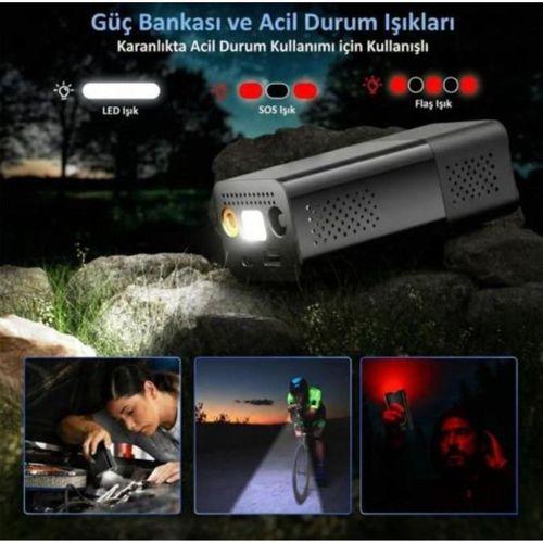 KOBB KB412 Li-ion Şarjlı 150 PSI Dijital Göstergeli Akıllı Lastik Şişirme Pompası+ Powerbank + SOS + Led Lamba