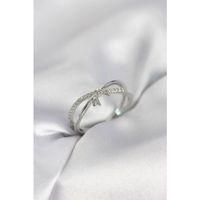 Gümüş Renk Zirkon Taşlı Fiyonk Model Kadın Yüzük