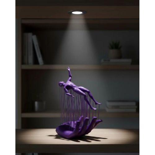 3d El Üzerinde İnsan Figürü Mor Soyut Tasarım Dekor Biblo