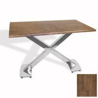 Dockers İks Masa Kromnikel (80x140 - Werzalit, Allzalit yada Wermodin Tabla) - Rustic Dark