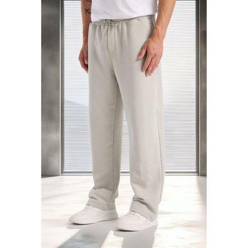 Mendes Baggy Kalıp Diagonal 3 İplik Kumaş Erkek Eşofman Altı Pantolon - Mineral Gri