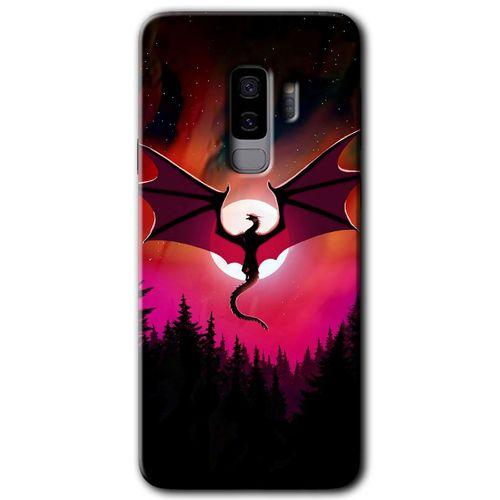 Potkal Hediye Fabrikası Samsung Galaxy S9 Plus Kılıf HD Desen Baskılı Arka Kapak - Dragon Night