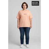 Süperlife Kadın Büyük Beden Orta Brooklyn Baskılı 3xl-6xl Bisiklet Yaka Tshırt SPR26BTSK510-8