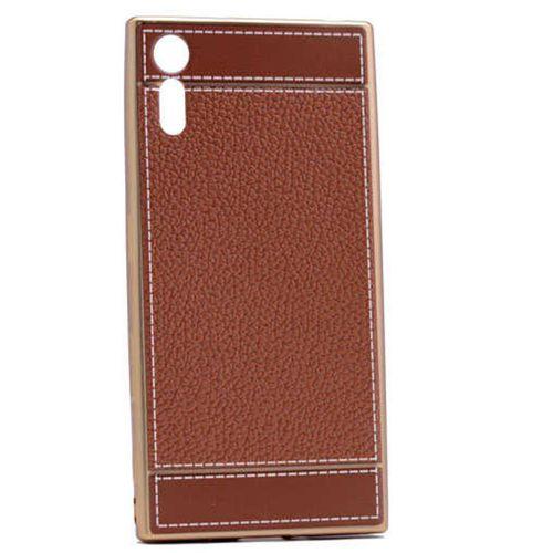 Sony Xperia XZ Kılıf Zore Deri Lazer Kaplama Silikon