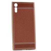 Sony Xperia XZ Kılıf Zore Deri Lazer Kaplama Silikon