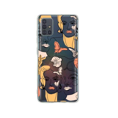 Samsung A71 Line Style Desenli Premium Şeffaf Silikon Kılıf